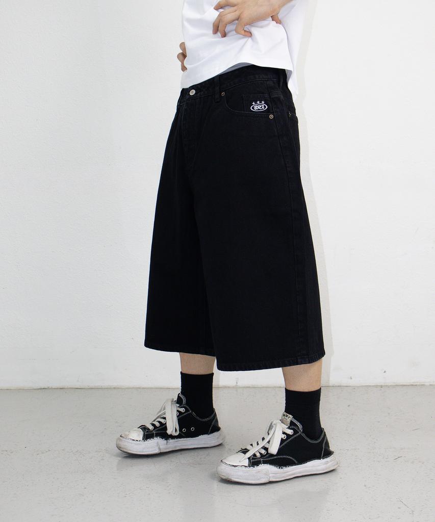 Bonegseu B Demim Bermuda Pants (Black)