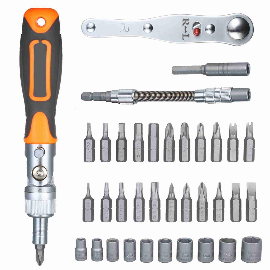 38pc Precision Ratchet Screwdriver Bit Set Magnetic Screwdrivers Kit Electronics Repair Tool Kit with Flexible Shaft