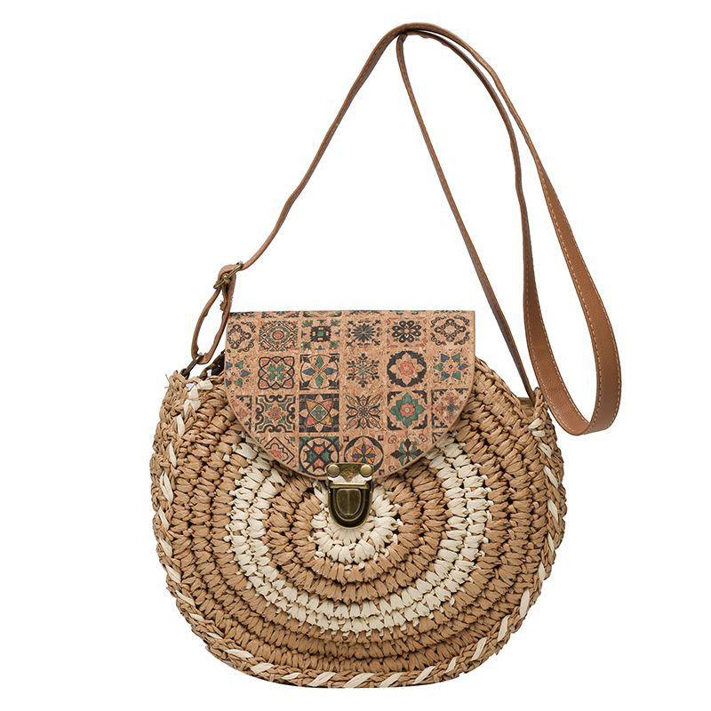 Women Straw Woven Bag Fashion Shoulder Bag Large Capacity Slouchy Tote Handbag Adjustable Strap Braid Chic Hobo Carrying Bag