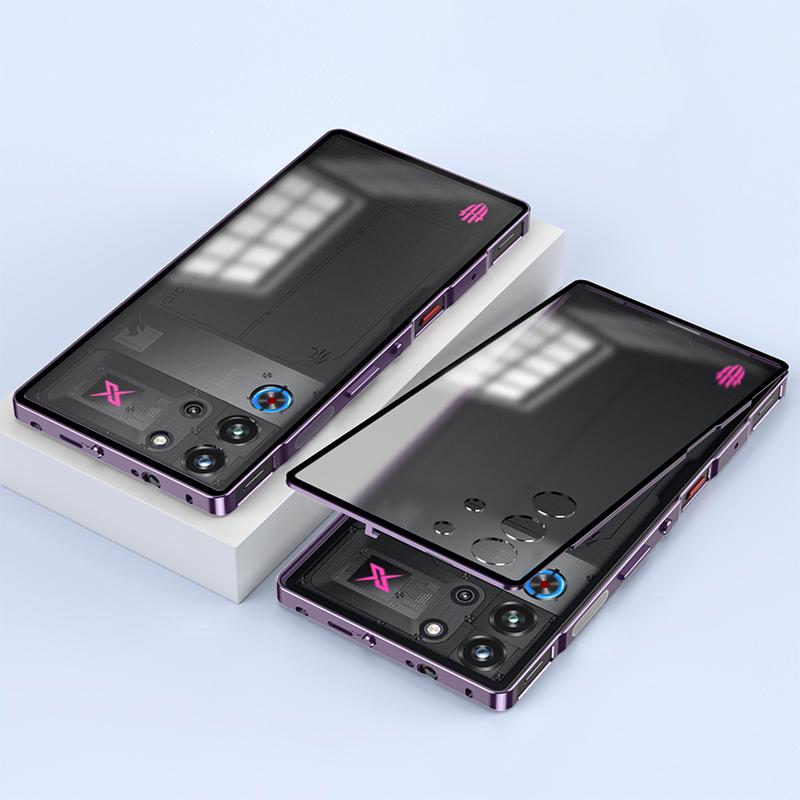 For ZTE nubia Red Magic 10 Pro 5G Case Metal Frame Matte PC Back Phone Cover with Snap Button