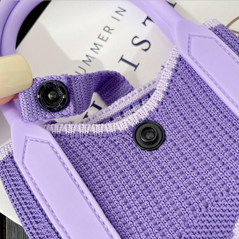Knit Handbag Fashion Sweet Love Knit Handbag Mini Knit Knot Wrist Bag High-capacity Phone Bag Student Knot Wrist Bag