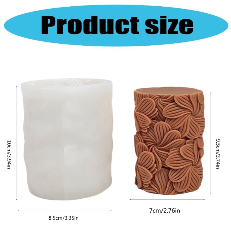 Geprägtes Blatt Zylinder Silikon Kerzenformen für Epoxidharz Handgemachte Kerze Seife Fondantformen Schokolade Silikonformen