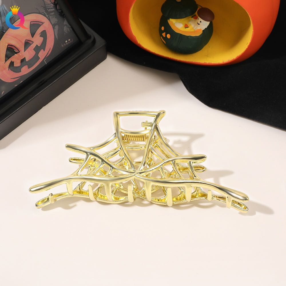 1 Pièce Halloween Pinces à Cheveux Araignée Noire avec Design de Charme Perle, Pinces à Cheveux Métal Gothique Punk Maintien Fort Accessoires Cheveux