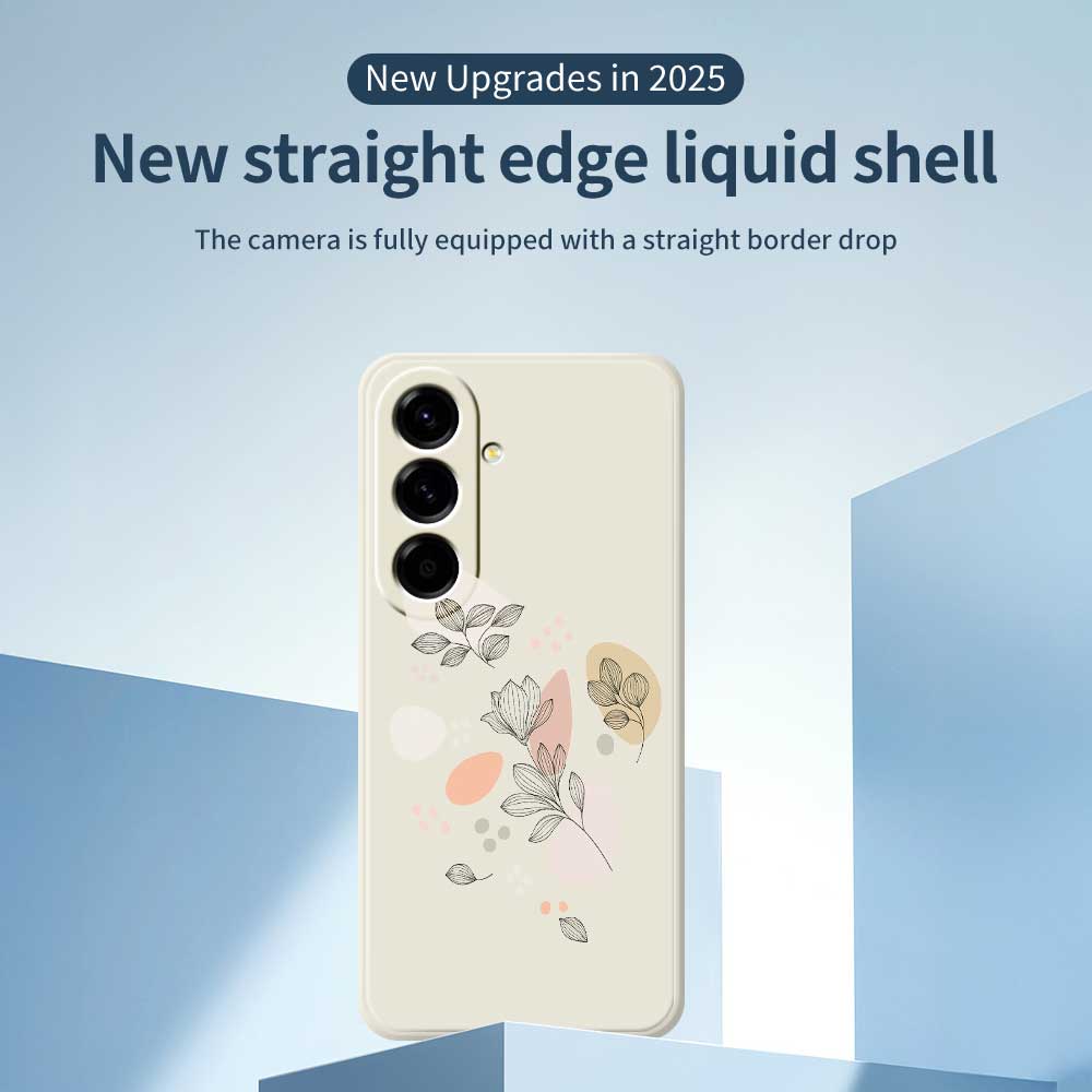 For Samsung Galaxy A56 5G Case Sketch Leaves Pattern Printing Straight Edge TPU Phone Back Cover