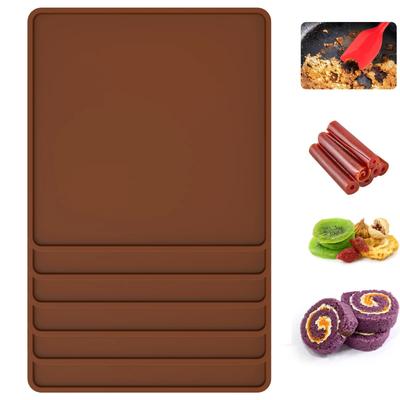 4Pcs / 6Pcs Silicone Dehydrator Mats with Raised Edge Non Stick Silicone Tray Liner 13.8×13.8 Inch Silicone Dehydrator Sheets
