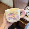 Birthday gift for girls mug with lid spoon cute water cup new ceramic cup couple coffee breakfast cup
