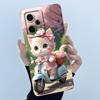 Funny Cute Cartoon Cat Phone Case for Xiaomi POCO X5 F5 Pro Square Liquid Silicone Camera Protective Soft Back Cover Shell Capa