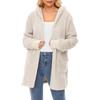 New Style Warm Women's Double-sided Plush Hooded Cardigan with Drawstring Pockets and Windproof Jacket