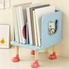 Yousheng Cute Bookends Organizer for Desk Pastel Kids Book Holder Shelf with Multi-Compartment, Anti-Tip Base & Open Design, Study Decor for Textbooks