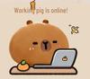 Capybara Pillow: Headboard Sofa Backrest & Waist Support – Ideal for Bed or Relaxing, Guinea Pig Design, Perfect Birthday Gift