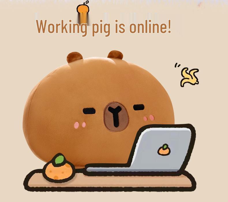 Capybara Pillow: Headboard Sofa Backrest & Waist Support – Ideal for Bed or Relaxing, Guinea Pig Design, Perfect Birthday Gift