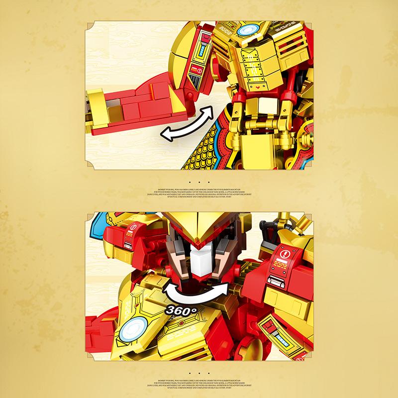 669 Return Of The Great Sage Mecha Wukong Ornament Model, Puzzle Assembly Qitian Great Sage Building Block Toy