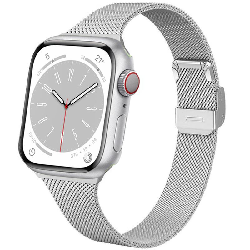 

Silm Milanese Strap For Apple Watch Band 11 10 9 8 7 46mm 42mm 45mm 41mm Ultra 3/2 49mm Metal Bracelet iWatch 6 5 4 SE 44mm 40mm S11-10 42mm 40 41mm серебряный