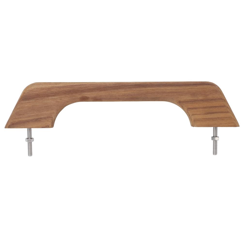 Teak Handrail 12 Inch Single Loop Handle Ergonomic Weather Resistant Wood Marine RV Boating Armrest Accessories