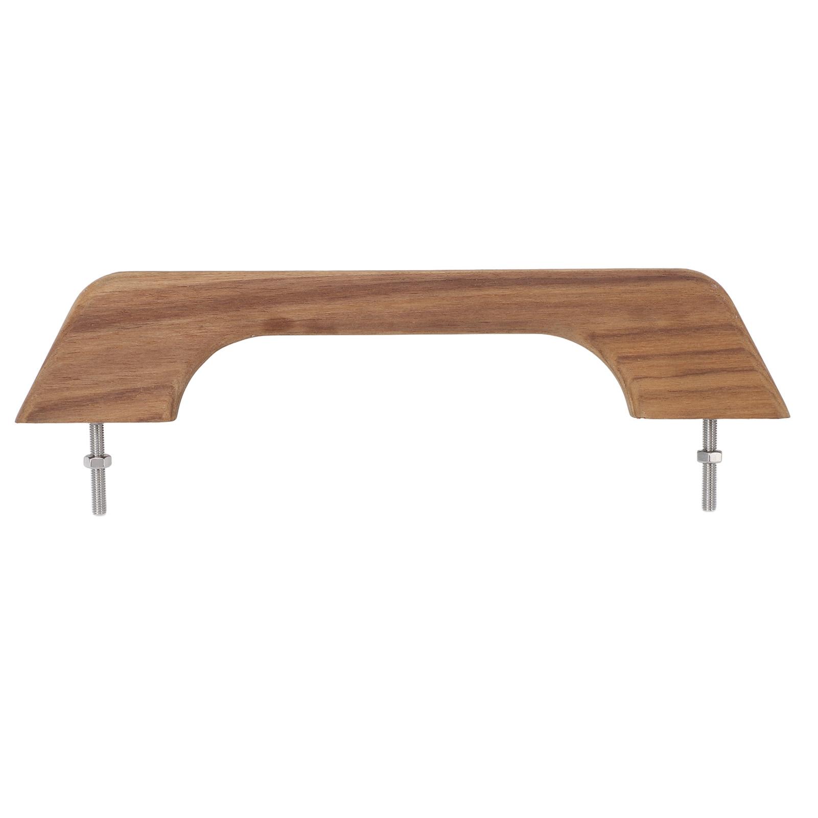 

Teak Handrail 12 Inch Single Loop Handle Ergonomic Weather Resistant Wood Marine RV Boating Armrest