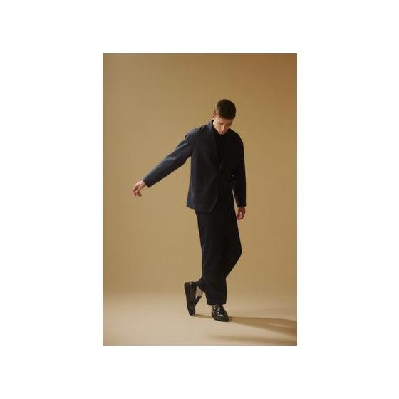 One tuck wide slacks BLK