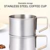 Coffee Mug With Handle Stainless Steel Double Walled Tea Cup Stackable Drinking Mug With Handle Camping Drinkware For Home