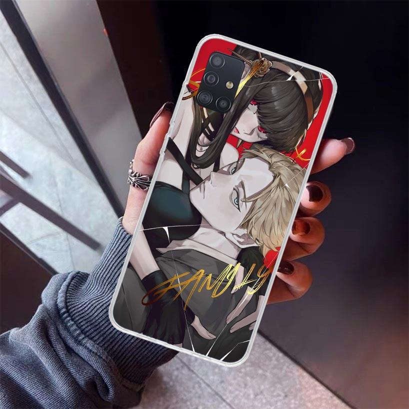 Anime S-Spy Family Anya Phone Case For Samsung Galaxy A12 A52S A42 A32 A22 A51 A50 Note 20 Ultra 10 S10 Plus A71 A70 A31 A30 A10