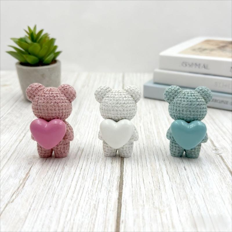 Harzbär-Dekoration mit Herzform Einzigartige Dekorationsfigur Leicht zu pflegen Perfekt für den Innenbereich in modernen Häusern