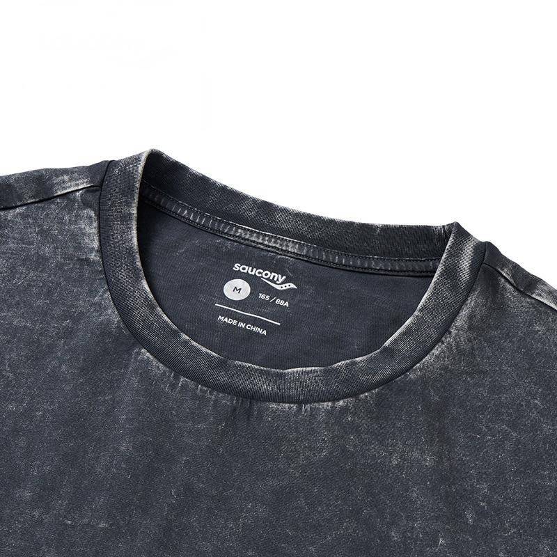 Saucony Solid Color Round Neck Loose Short Sleeve T-Shirt Women tops Gun-Gray SC1230006DY-GR32