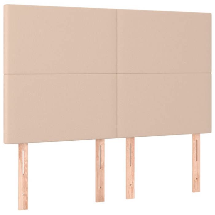 Tête de lit - MAISON EXCLUSIVE - Cappuccino 144 x 5 x 118/128 cm - Similicuir - LED intégrée - Hauteur réglable