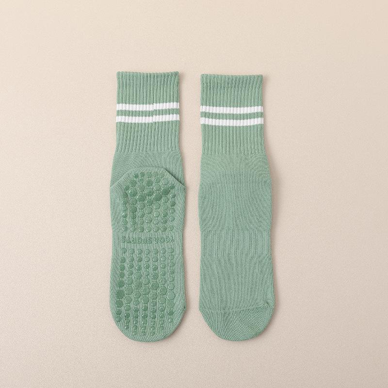 Female Professional Pilates Yoga Fitness Exercise Silicone Non Slip Tube Cotton Socks