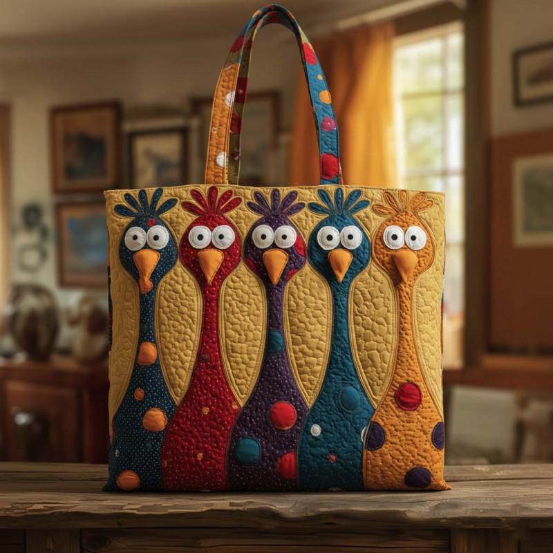 Chick Print Tote Bag 600D Oxford Cloth Shoulder Daily Use