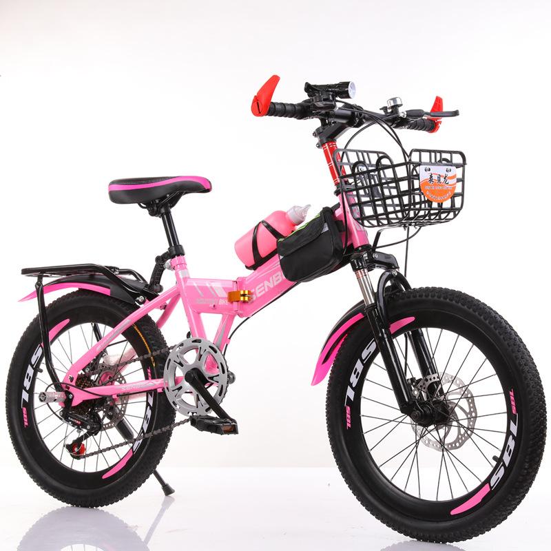 Folding 20/22/24-inch Children's Bicycle with Disc Brake & Variable Speed for Older Kids