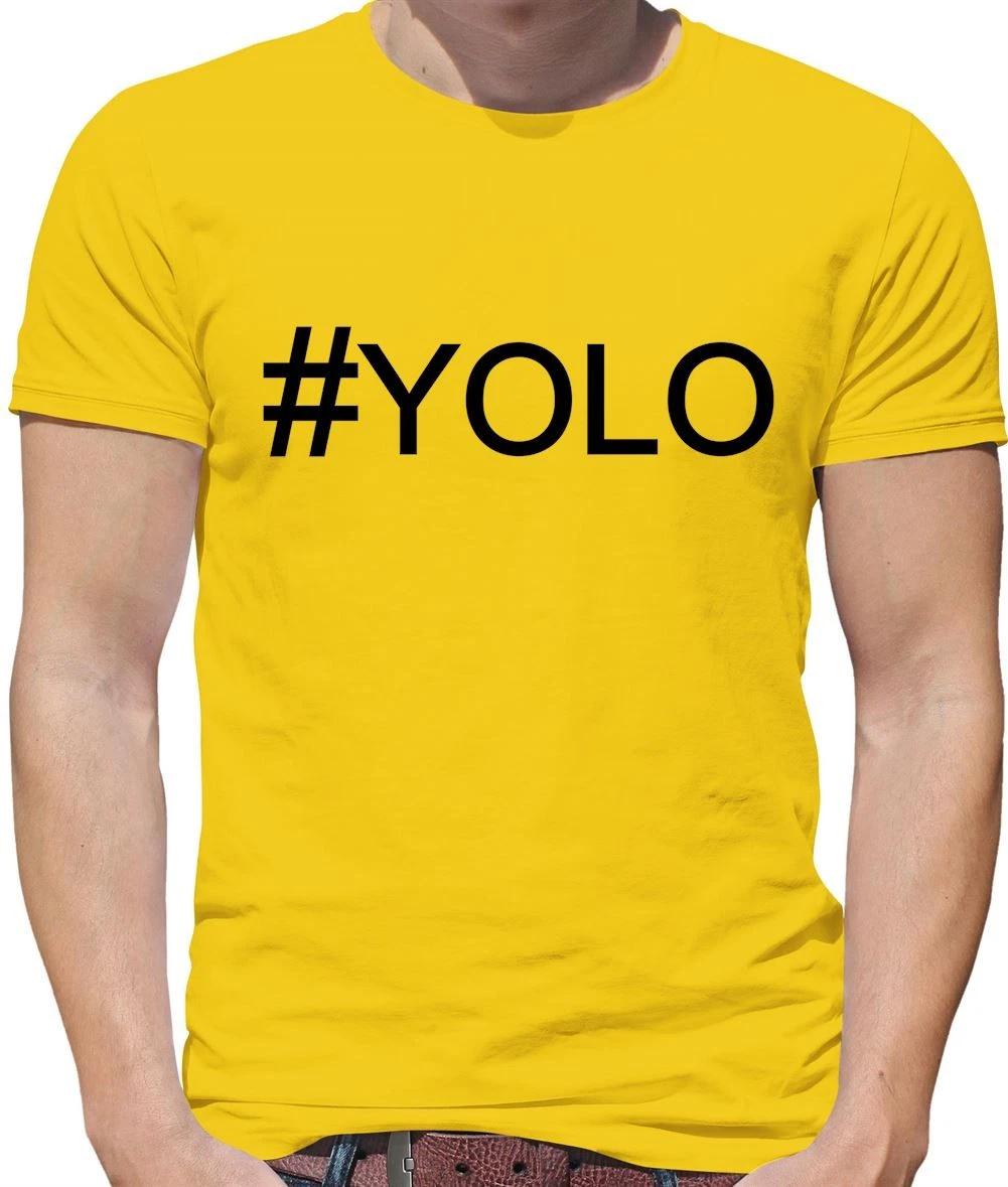 Hashtag Yolo - Mens T-Shirt - You Only Live Once Carpe Diem Hash Tag Funny 2XL