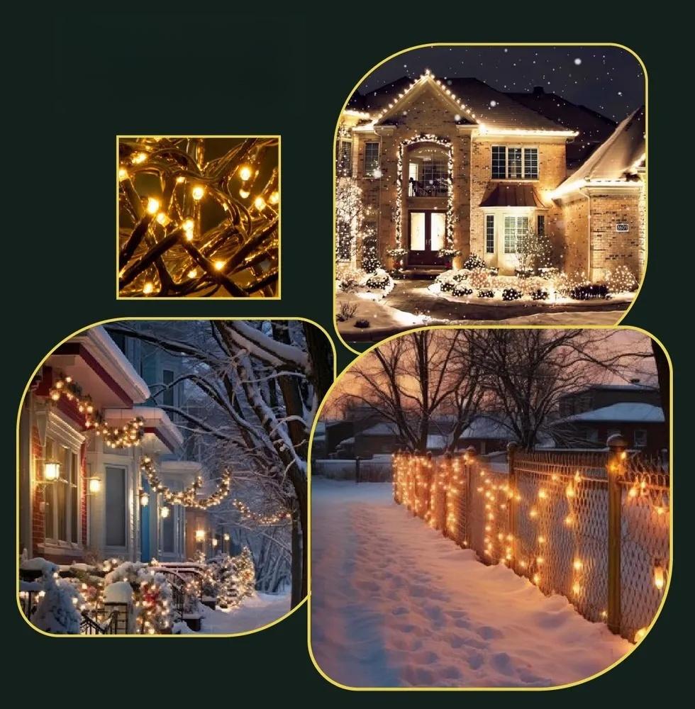 Ghirlandă Luminoasă Solară de Exterior Impermeabilă Panou Solar Mare Lampă cu Încărcare Rapidă Pentru Decor de Grădină