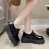 With Skirt Height Increase French with Skirt Single Shoes White British Style Platform Small Leather Shoes Women's Spring and Autumn New Models