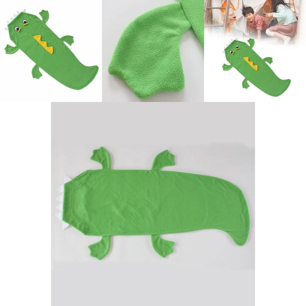 Green Crocodile Childrens Blanket Sleeping Bag For Winter Kids Use