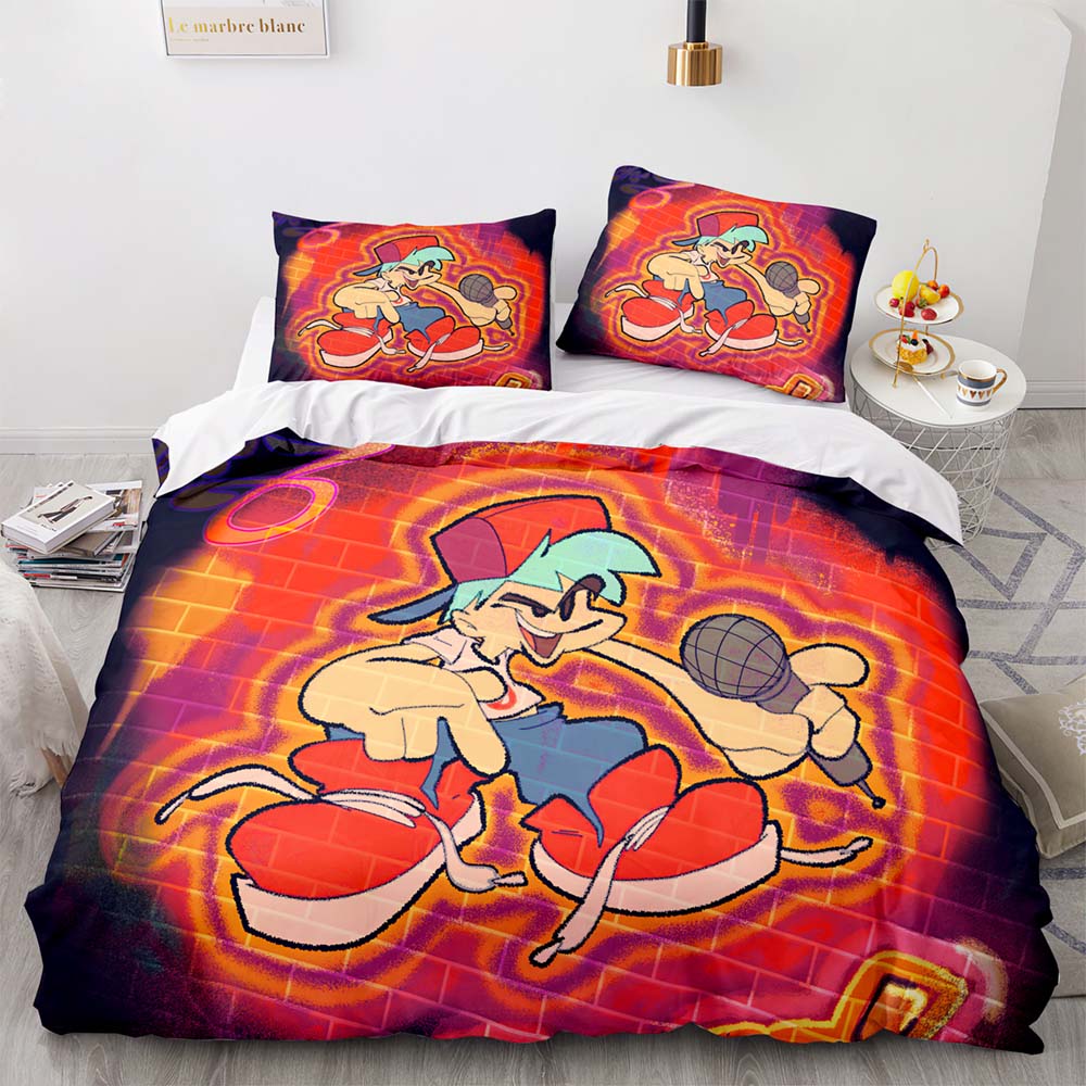 3D Print Anime Friday Night Funkin Bedding Set Single Twin Full Queen King Size Kawaii Bed Set Adult Kid Bedroom Duvetcover Sets