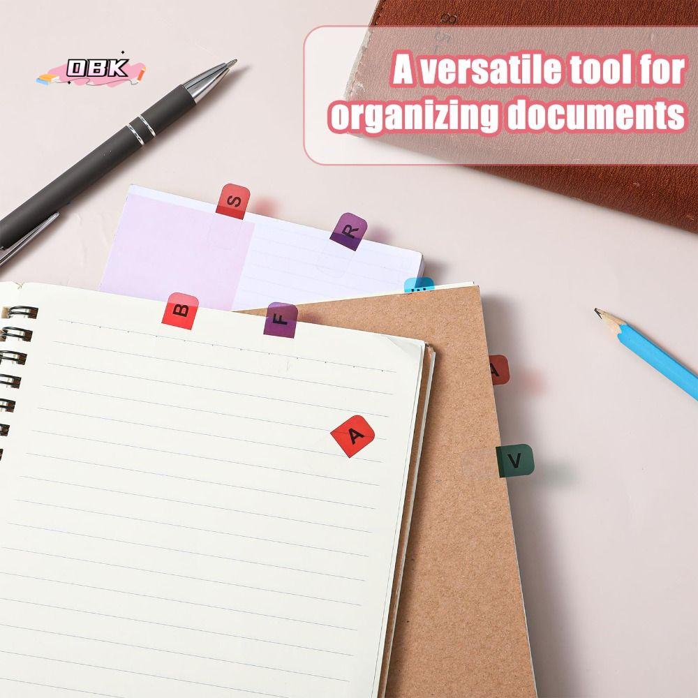 Colorful Alphabet Index Label Stickers Waterproof Study Sticky Index Tabs Small Strips Organizer Alphabet Page Markers