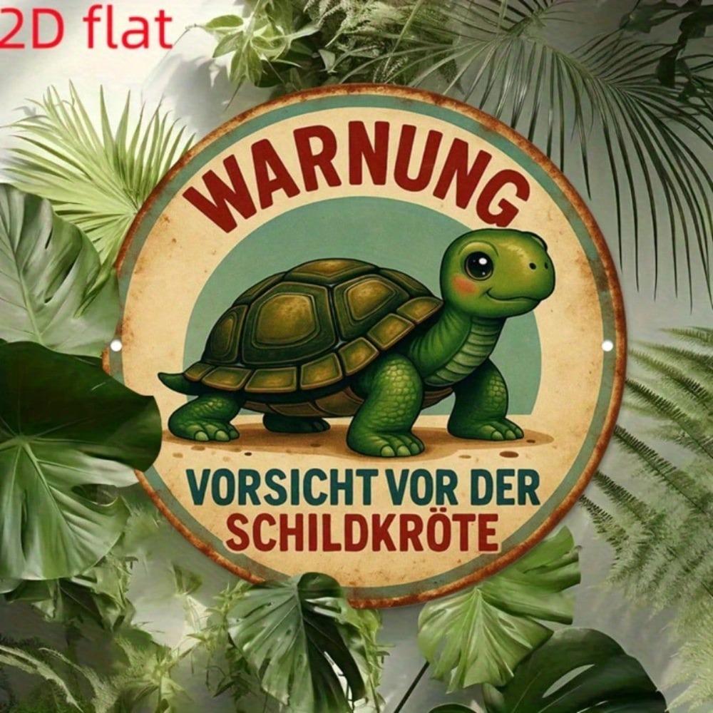 Vintage Metal Wall Art Decor, Retro Tin Sign with Turtle Design, Industrial Home Decoration for Bar Cafe Living Room