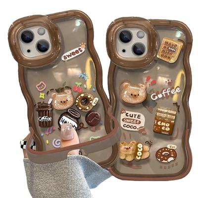 Coffee Bear Doll Applicable To IPhone16 Apple Phone Case 15 Promax Transparent Silicone 14 Cute Niche 13