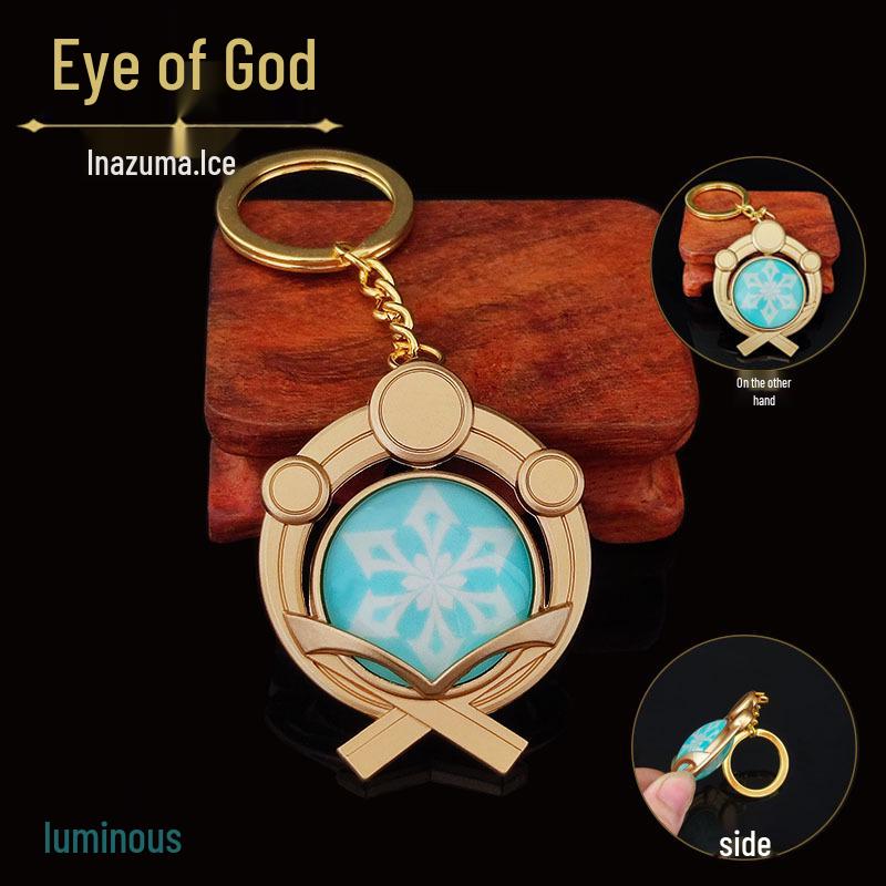 YS Dual-Sided Luminous God's Eye Glass Pendant Keychain