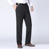 High Waist Zipper Button Fly Pockets Men Pants Summer Solid Color Straight Fit Casual Business Pants