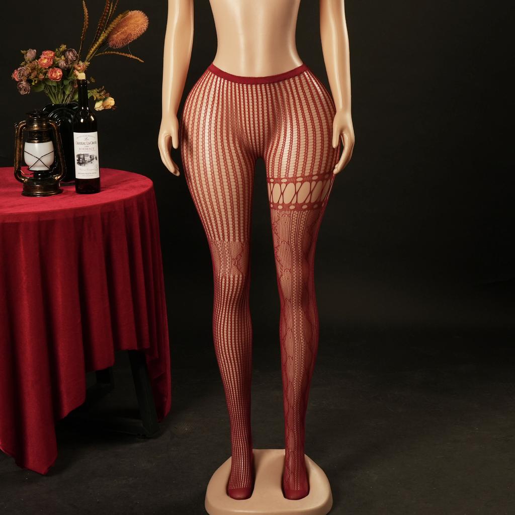 Leggings Lace Mesh Socks Tall Socks Seduction Sexy Pantyhose Striped Jacquard Skinny