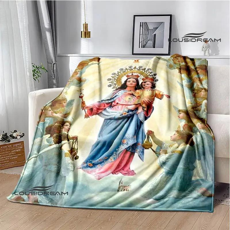 Virgin Mary Faith Print Blanket Flannel Soft Comfort Blanket Home Travel Blanket Kids Warm Blanket picnic blanket birthday gift