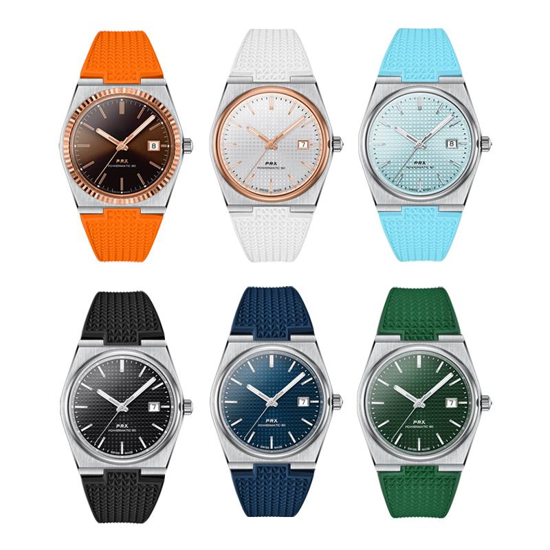 Pro hodinky Tissot PRX T137 FKM 11mm 12mm pánské dámské řemínek na hodinky z fluorokaučuku náramek s rychloupínací skládací sponou řemínek na zápěstí