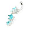 Les Trésors De Lily [H9189] - Turquoise 'Shooting Stars' Body Piercing