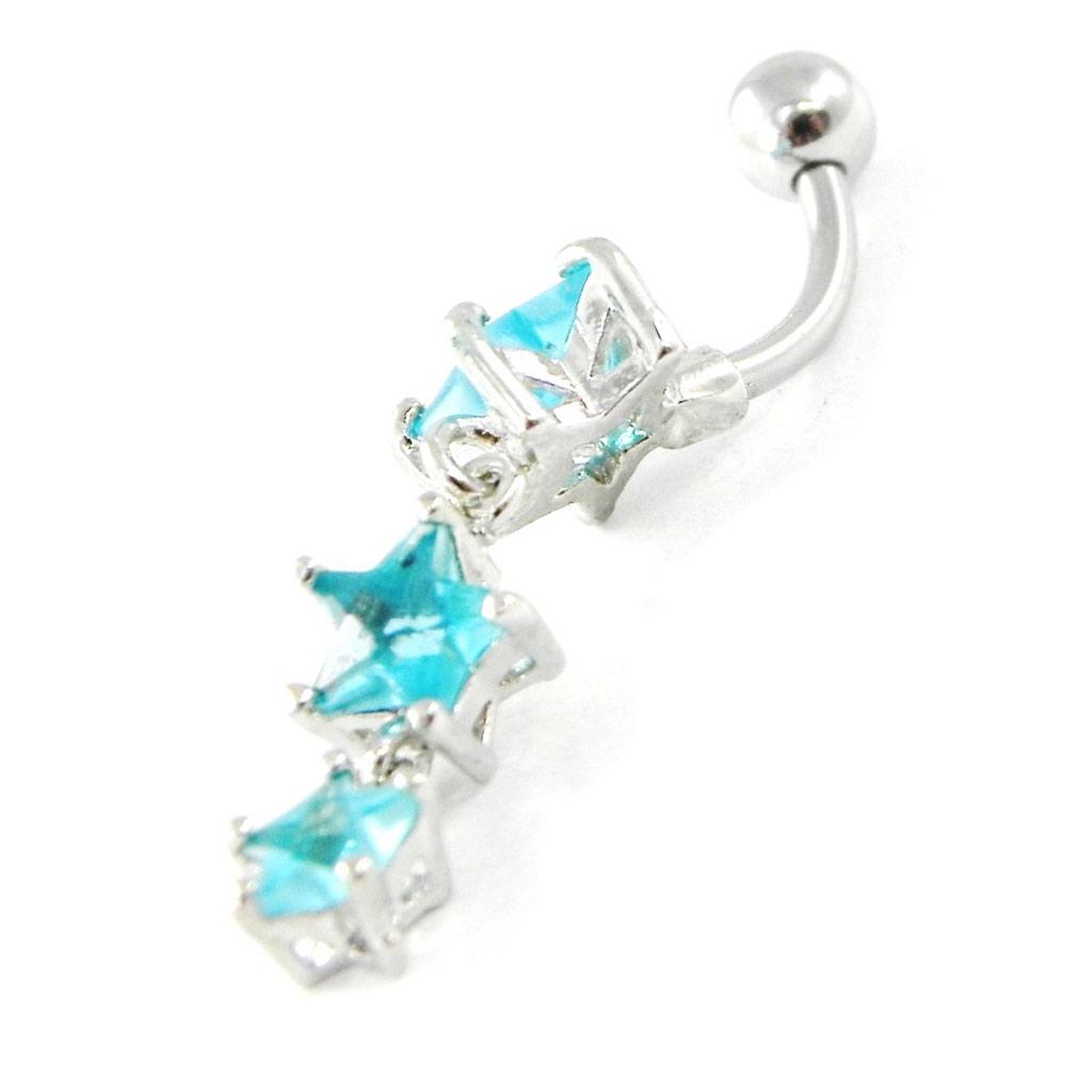 Les Trésors De Lily [H9189] - Turquoise 'Shooting Stars' Body Piercing
