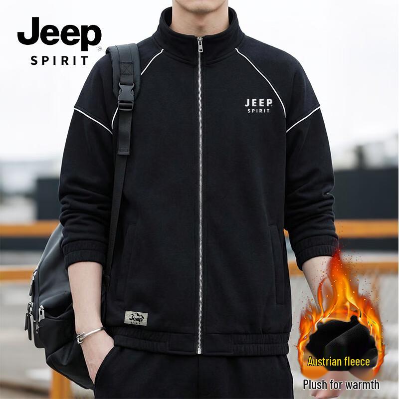 JEEP SPIRIT Men s 450G Fleece-Lined Stand-Collar Jacket M