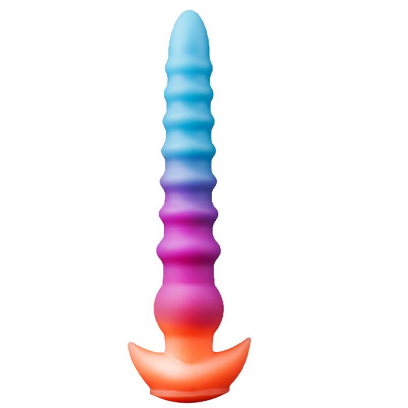 Luminous Silicone Spiral Anal Plug - Super Long Outdoor Wear Expander Dildo SM Toy