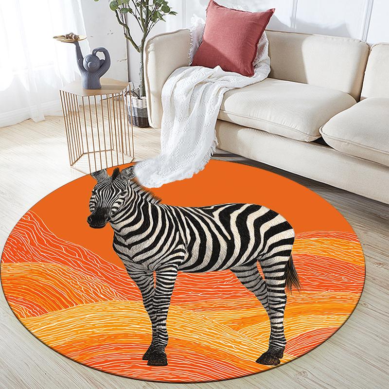 

Zebra pattern round rug,Carpet Rug for Living Room Bedroom Sofa Playroom Decor,Non-slip Floor Mat,Holiday Gifts and Birthday Gifts 80cmx80cm
