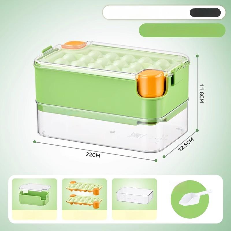 GIANXI Circular Ice Shape Plastics Ice Mould For Kitchen Summer Household Refrigerator Ice Cube Tray Portable 16 Grids Ice Box