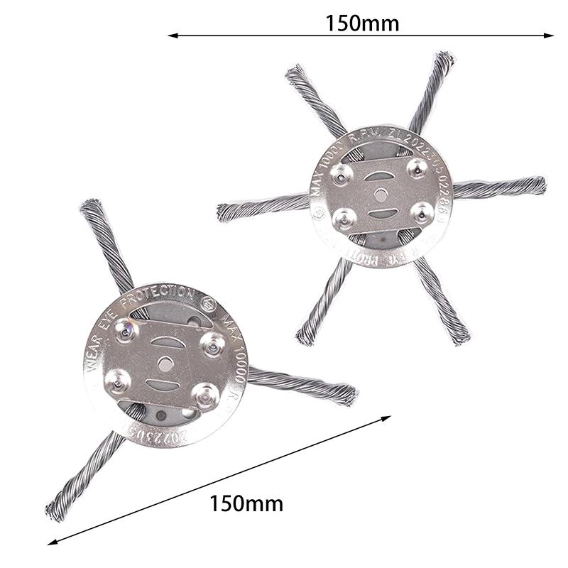 1Set Steel Wire Grass Trimmer Head - Universal Brush Cutter Steel Head For Lawn Mower Edging - 6Inch Replacement Trimmer Blade