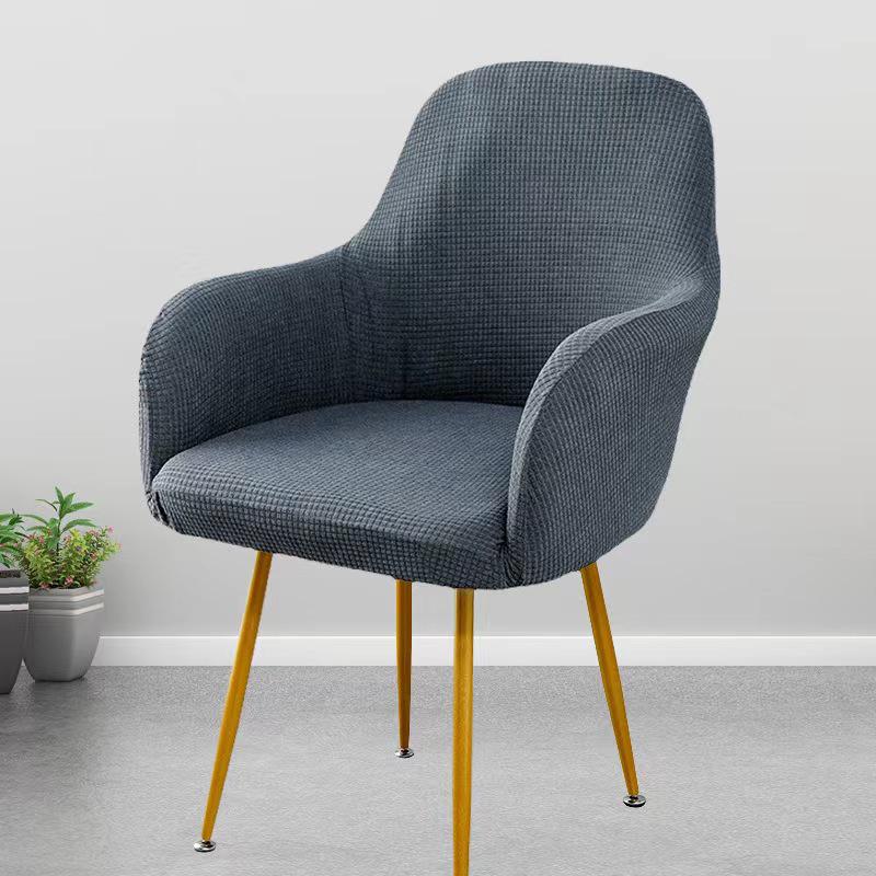 Elastisk stoltrekk i europeisk stil for stoler med høye armlener - Nordisk minimalistisk design for uregelmessig spisebord.