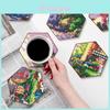 Diamond Painting Wooden Coasters Diy Landscape Art Set For Home Decor And Gift